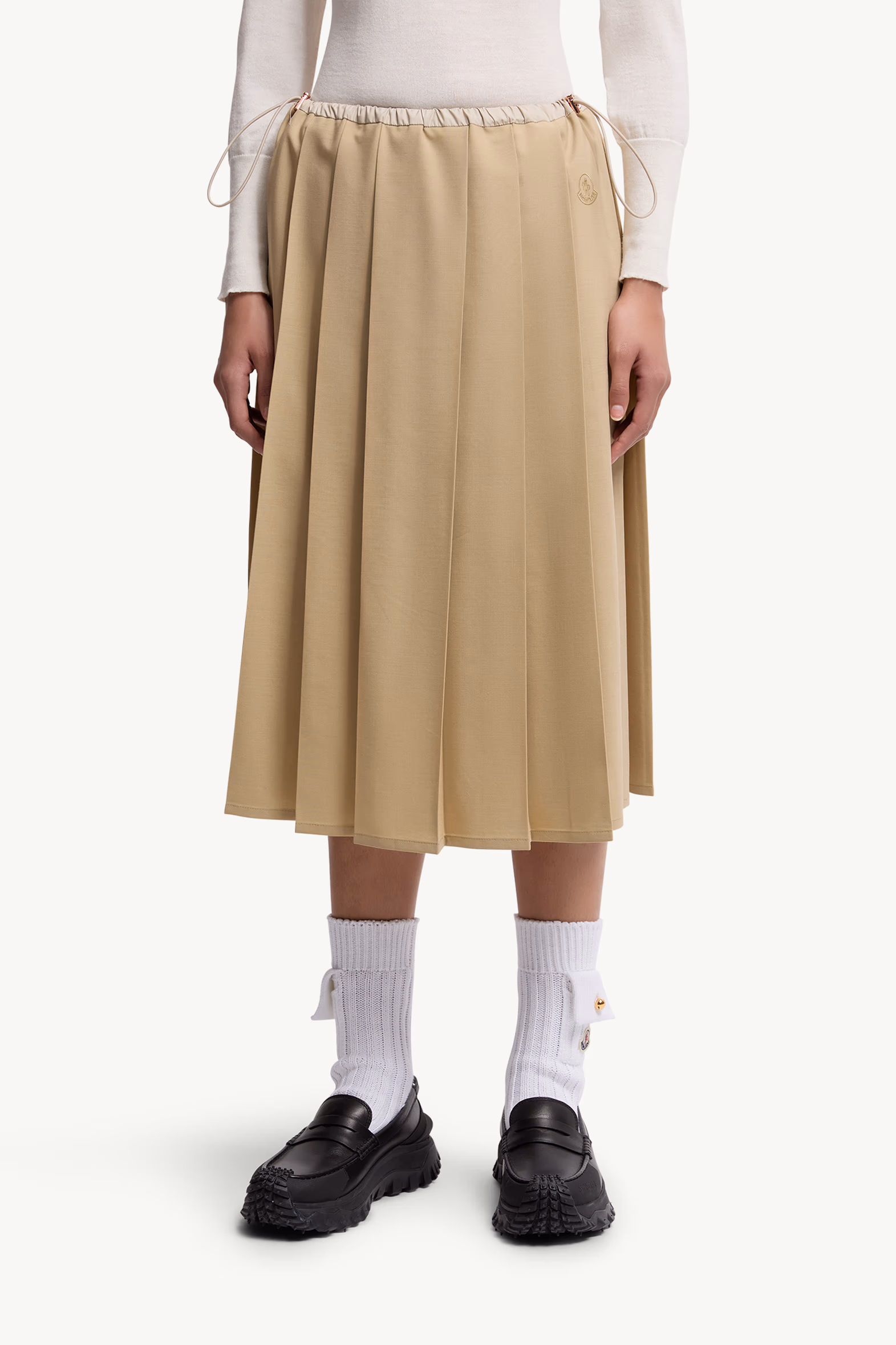 Pleated Midi Skirt Women Beige Moncler 3